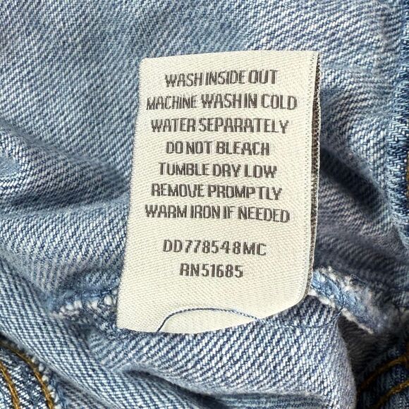 Highway Jeans Denim Jacket Destroyed Button Up Medium Blue - Juniors US L - Picture 11 of 11